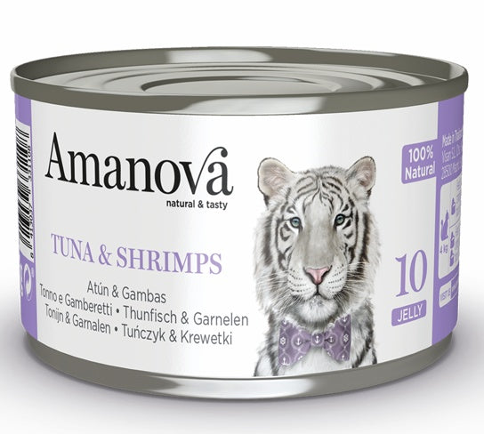 Amanova Cat Tuna & Shrimps – 55% świeżego tuńczyka w galaretce