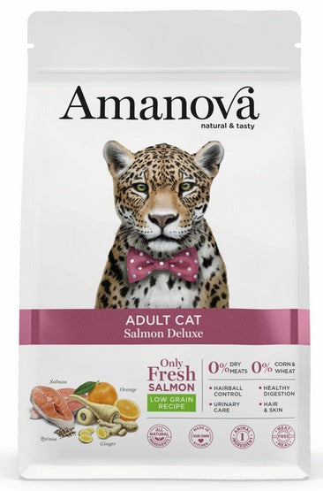 Amanova Cat Adult Salmon Deluxe – 68% świeżo przygotowanego łososia 6 kg