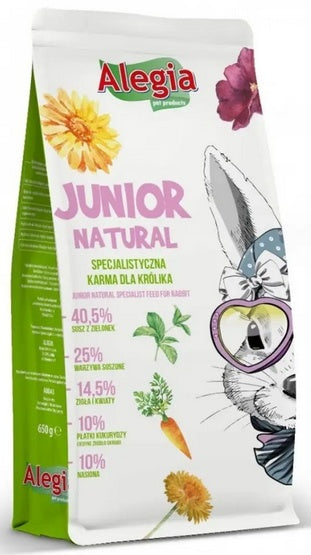 Alegia Junior Natural dla królika 650 g – bez zbóż i z dużą ilością ziół