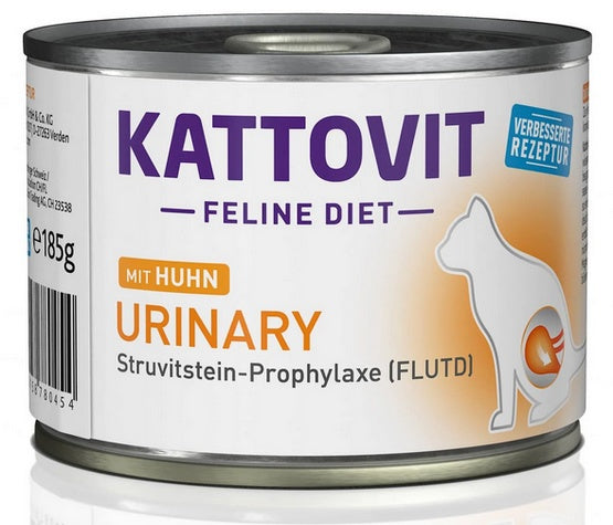 Kattovit Feline Diet Urinary kurczak puszka 185g – wsparcie dróg moczowych i kontrola pH