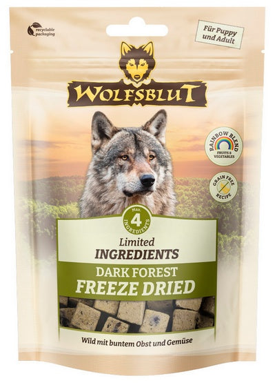Wolfsblut Dog Limited Ingredients Freeze Dried Dark Forest – liofilizowany przysmak z dziczyzny w formule 4 składników