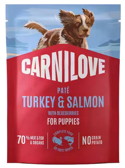 Carnilove Dog Turkey & Salmon Puppy – indyk i łosoś saszetka 300g