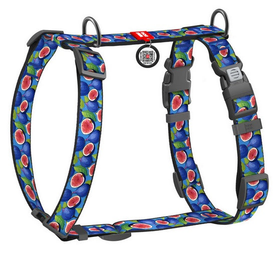 Collar WauDog Nylon Szelki nylonowe anatomiczne w kształcie litery H, z QR-paszportem, plastikowy fastex, wzór FIGA, rozmiar M 20mm - Image 1