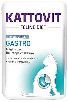 Kattovit Feline Diet Gastro kaczka i ryż saszetka 85g - Image 3