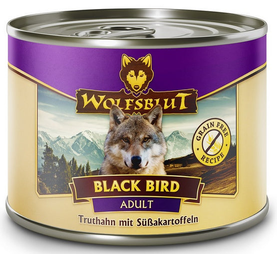 Wolfsblut Dog Black Bird – monobiałkowy indyk z batatami w puszce 200 g