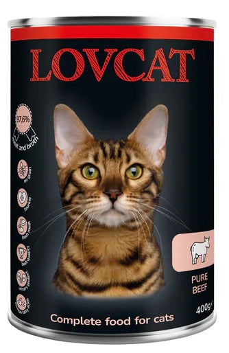 Lovcat Pure Beef puszka 400 g – 70% wołowiny i 100% białka zwierzęcego