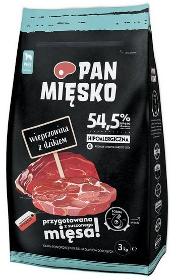 Pan Mięsko Karma sucha dla psa - wieprzowina i dzik chrupki XL 3kg - Image 1