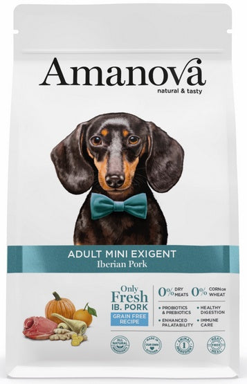 Amanova Dog Adult Mini Exigent Iberian Pork 800 g – only fresh dla wybrednych małych psów