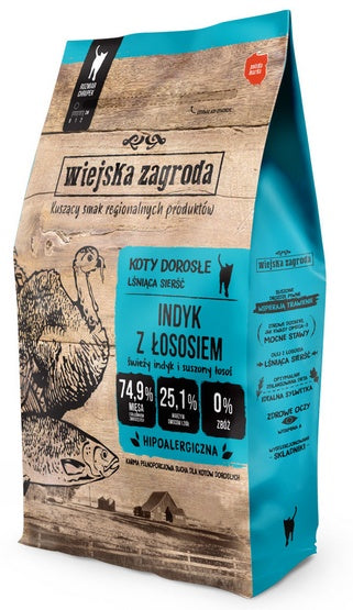 Wiejska Zagroda kot indyk z łososiem 5kg – wysoka zawartość mięsa i ryb bez zbóż