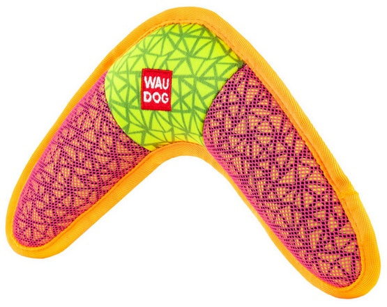 Collar WauDog Fun bumerang 24×14 cm różowy – z piszczałką i szeleszczącymi elementami