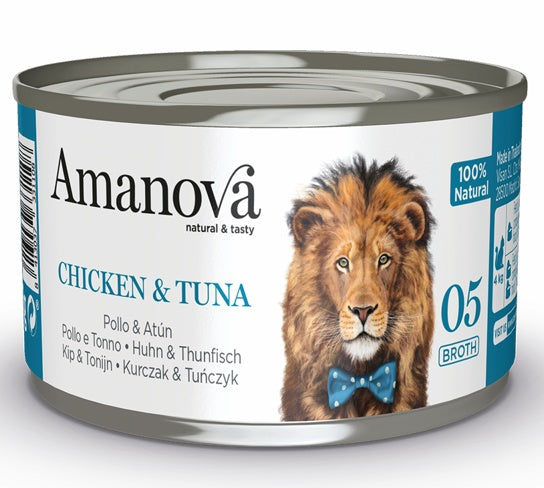 Amanova Cat Chicken & Tuna – 85% wilgotności w naturalnym bulionie
