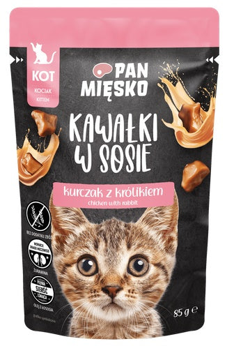 Pan Mięsko kitten kurczak i królik – kawałki w sosie dla kociąt