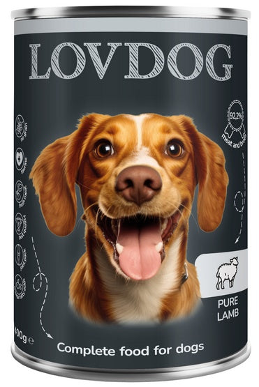 Lovdog Pure Lamb puszka 400g – monoproteinowa jagnięcina bez zbędnych dodatków