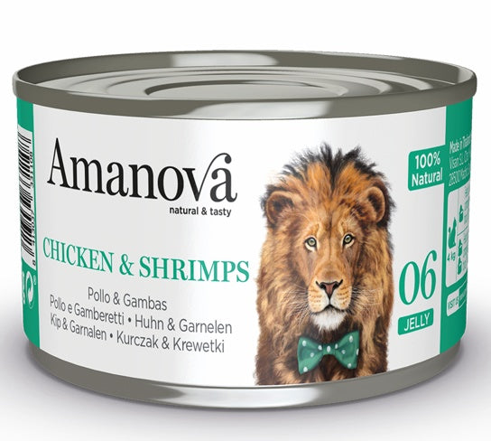 Amanova Cat Chicken & Shrimps – delikatna galaretka z 65% kurczaka