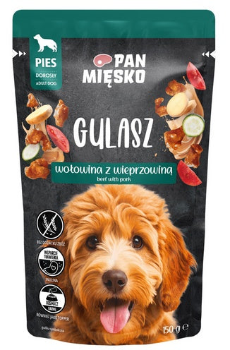 Pan Mięsko gulasz wołowina z wieprzowiną 150 g – mięsna saszetka bez zbóż