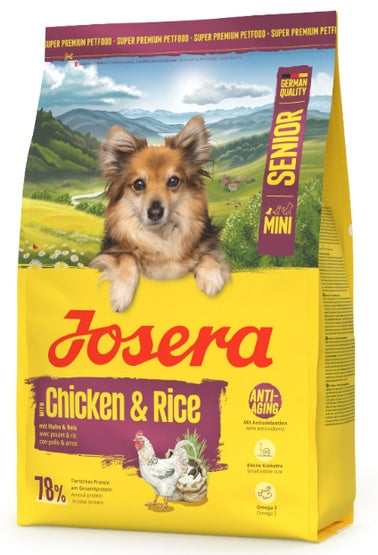 Josera mini senior chicken & rice – małe granulki dla psich seniorów