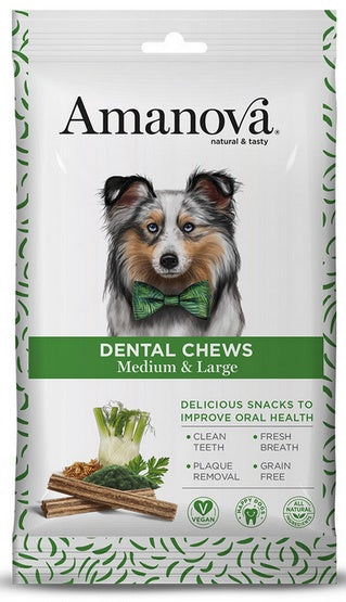 Amanova Dog Dental Chews Medium & Large 180g – wegańskie gryzaki dentystyczne z ascophyllum nodosum