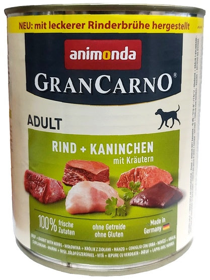Animonda GranCarno Original Adult Rind Kaninchen Krautern Wołowina + Królik z Ziołami puszka 800g - Image 1