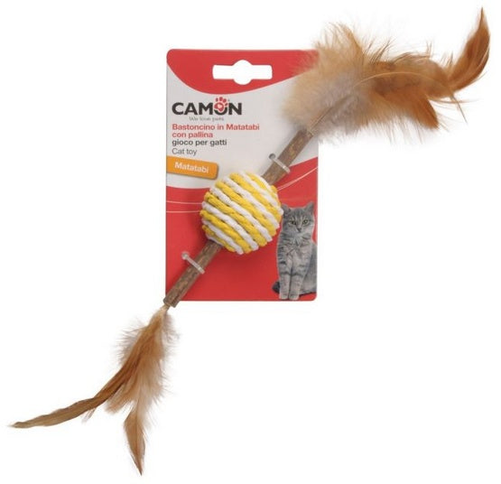 Camon Cat Toy Matatabi z kulą i piórkami - podwójna stymulacja z matatabi - Image 1