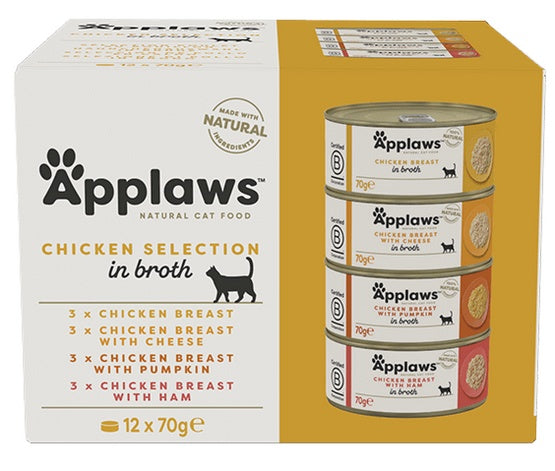 Applaws puszki dla kota Multipack Chicken 12x70g - Image 1