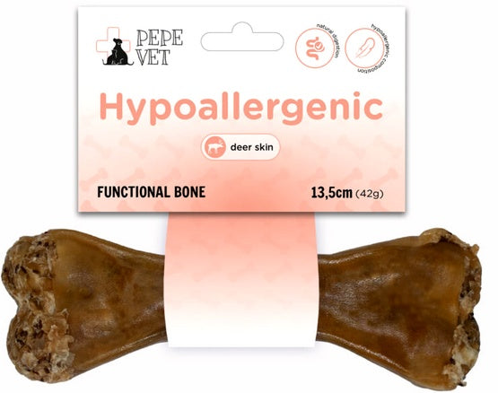 Paka Zwierzaka PEPE VET kość funkcjonalna Hypoallergenic 13,5 cm – z jelenia dla wrażliwego brzucha