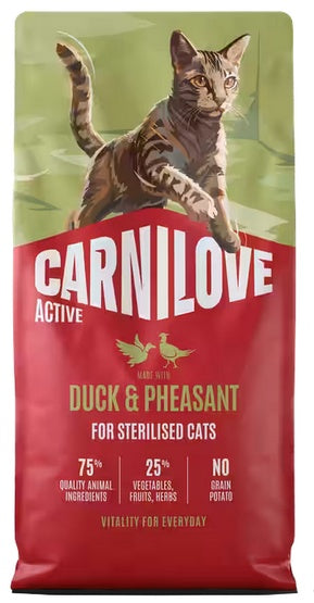 Carnilove Cat Active Duck & Pheasant Sterilised – kaczka i bażant 2kg