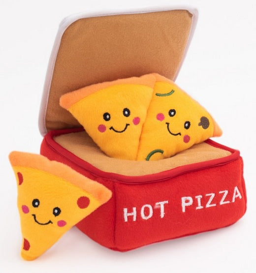 ZippyPaws pluszowa norka dla psa pudełko pizzy – zabawa w wyszukiwanie z piszczałkami