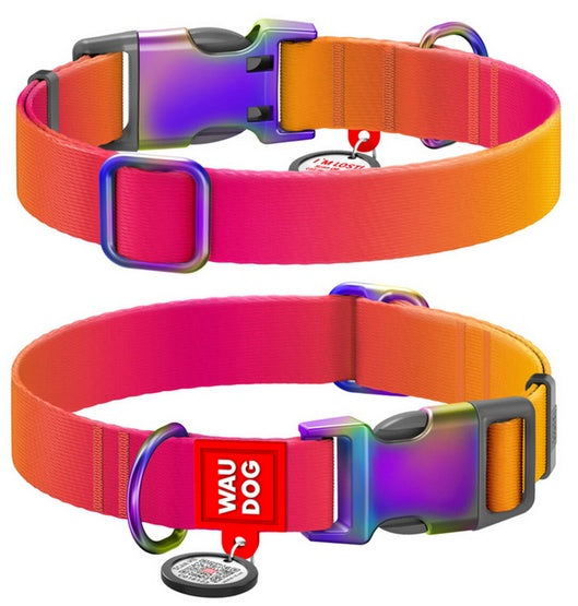 Collar WauDog Recycled obroża nylonowa z QR-paszportem – gradient i R-PET XL 25 mm