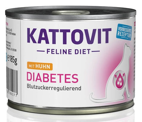 Kattovit Feline Diet Diabetes kurczak puszka 185g – kontrola glikemii i masy ciała