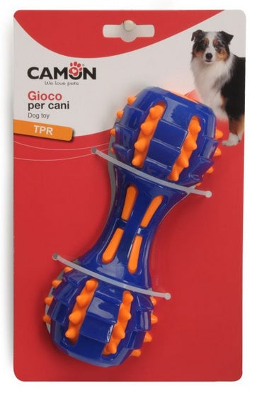 Camon TPR hantel z kolcowym wkładem 18 cm – masujący gryzak do aktywnej zabawy