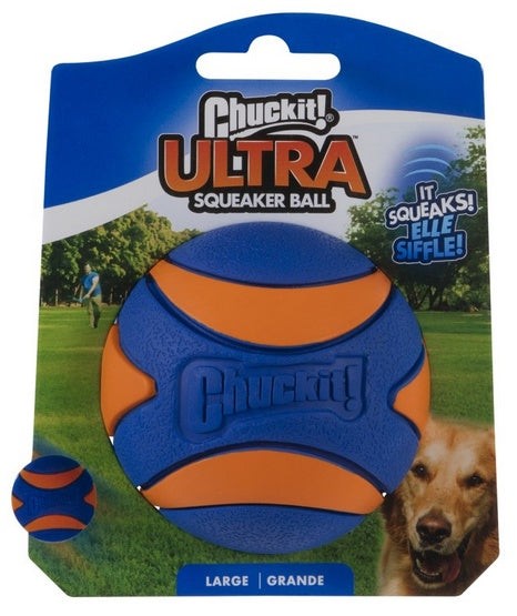 Chuckit! ultra squeaker ball large - głośna piłka do aportu z naturalnej gumy - Image 1