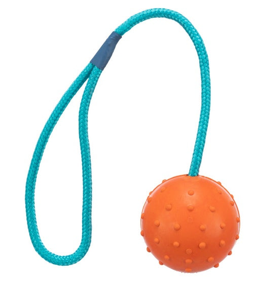 Trixie piłka gumowa na sznurku - do aportu i przeciągania - 6/30 cm - Image 1