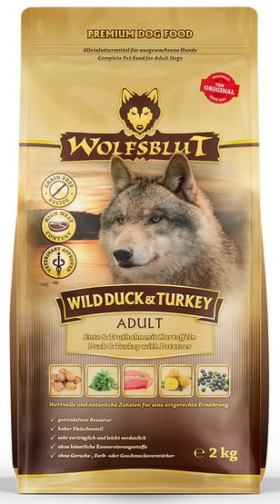 Wolfsblut dog wild duck & turkey - bezzbożowa receptura z kaczką, indykiem i batatami - worek 2 kg - Image 1