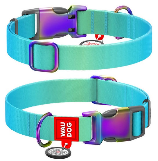Collar WauDog Recycled obroża nylonowa z QR-paszportem – gradient i materiał R-PET