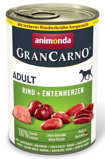 Animonda GranCarno Original Adult Rind Entenherzen Wołowina + Serca kacze puszka 400g - Image 1