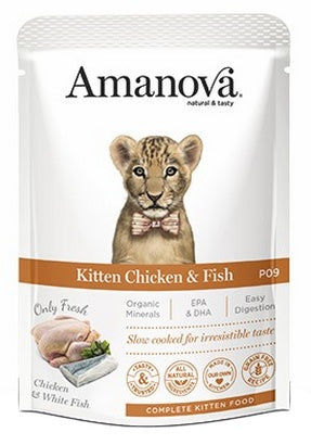 Amanova Cat Kitten Chicken & Fish – 97,5% składników pochodzenia zwierzęcego