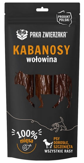 Paka Zwierzaka kabanosy wołowina 3 szt. 80 g - 98% mięsa i kolagenowa osłonka - Image 1