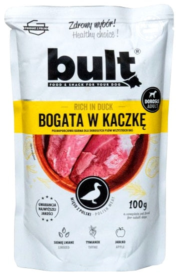 Bult mielonka bogata w kaczkę 100 g – mięsna saszetka z dynią i siemieniem
