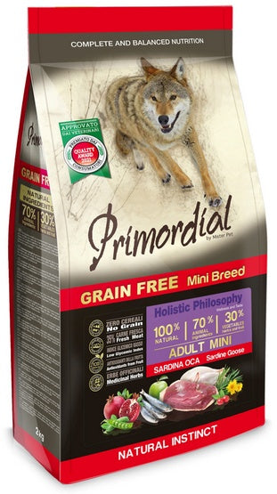 Primordial Dog Grain Free Mini Adult Sardine & Goose 6kg - Image 1
