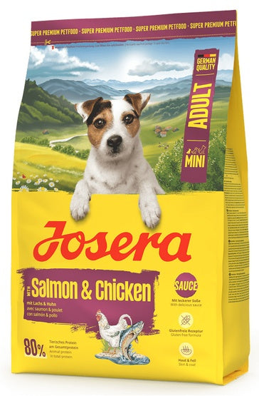 Josera mini adult salmon & chicken – aromatyczna karma z sosem dla małych psów 3 kg - Image 1