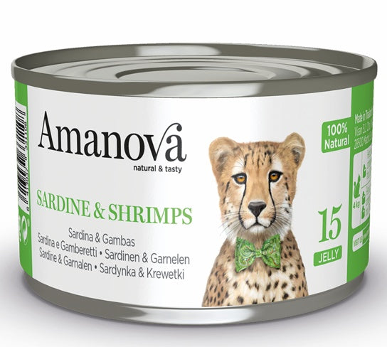 Amanova Cat Sardine & Shrimps – wysoka wilgotność 85% w delikatnej galaretce