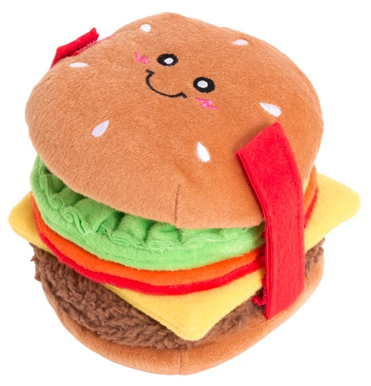 ZippyPaws Snufflerz Cheeseburger – pluszowa zabawka węchowa bez piszczałki