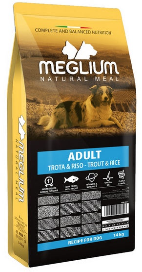 Meglium Dog Adult Trout & Rice 14kg – rybna receptura z omega-3 dla dorosłych psów