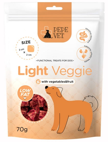 Paka Zwierzaka PEPE VET Light Veggie 70g – niskokaloryczna nagroda dla psów na diecie