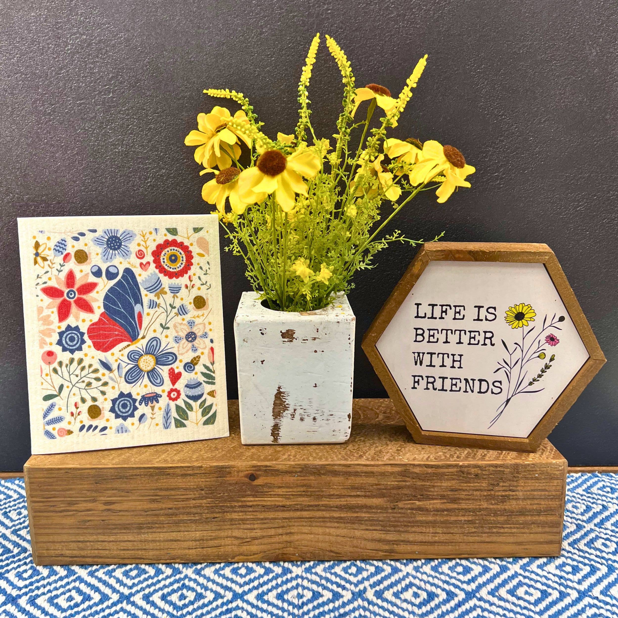 Spring Garden Flowers Swedish Dishcloth - Spring Decor - Image 2