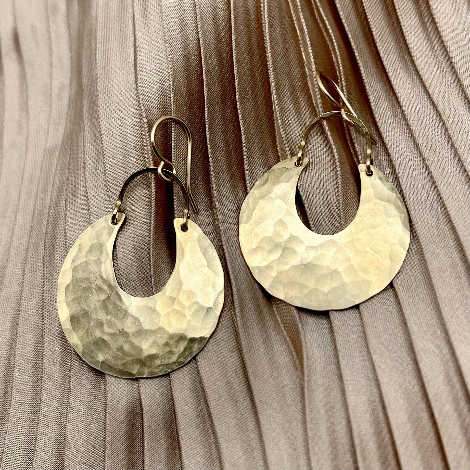Handmade Waning Moon Earrings - Image 2