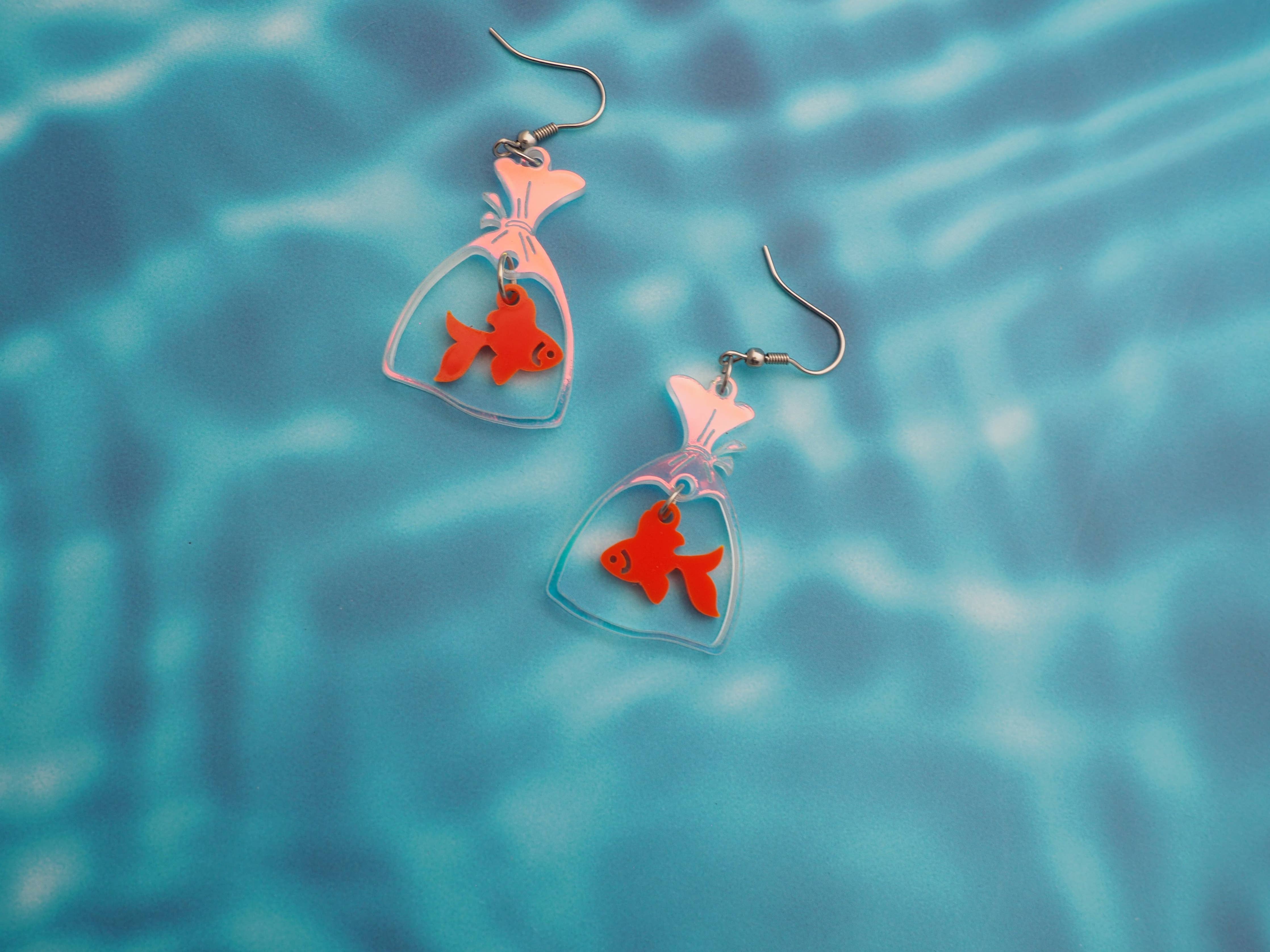 Fish in a Bag earrings - Image 3