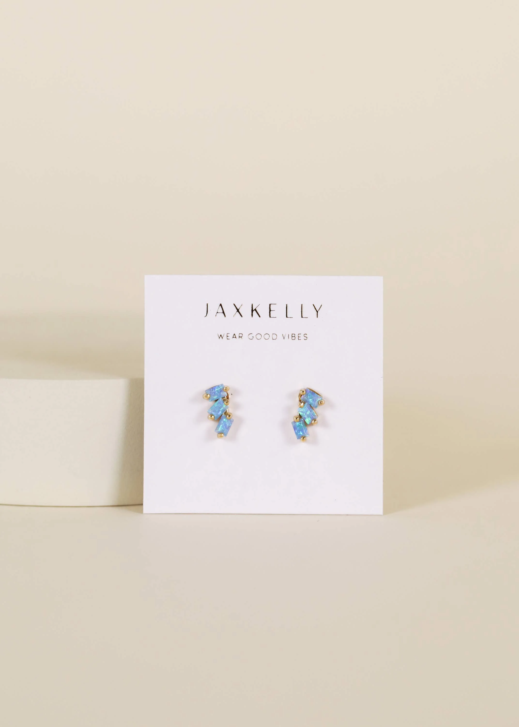 Offset Trio - Fire Opal - Earrings - Image 2