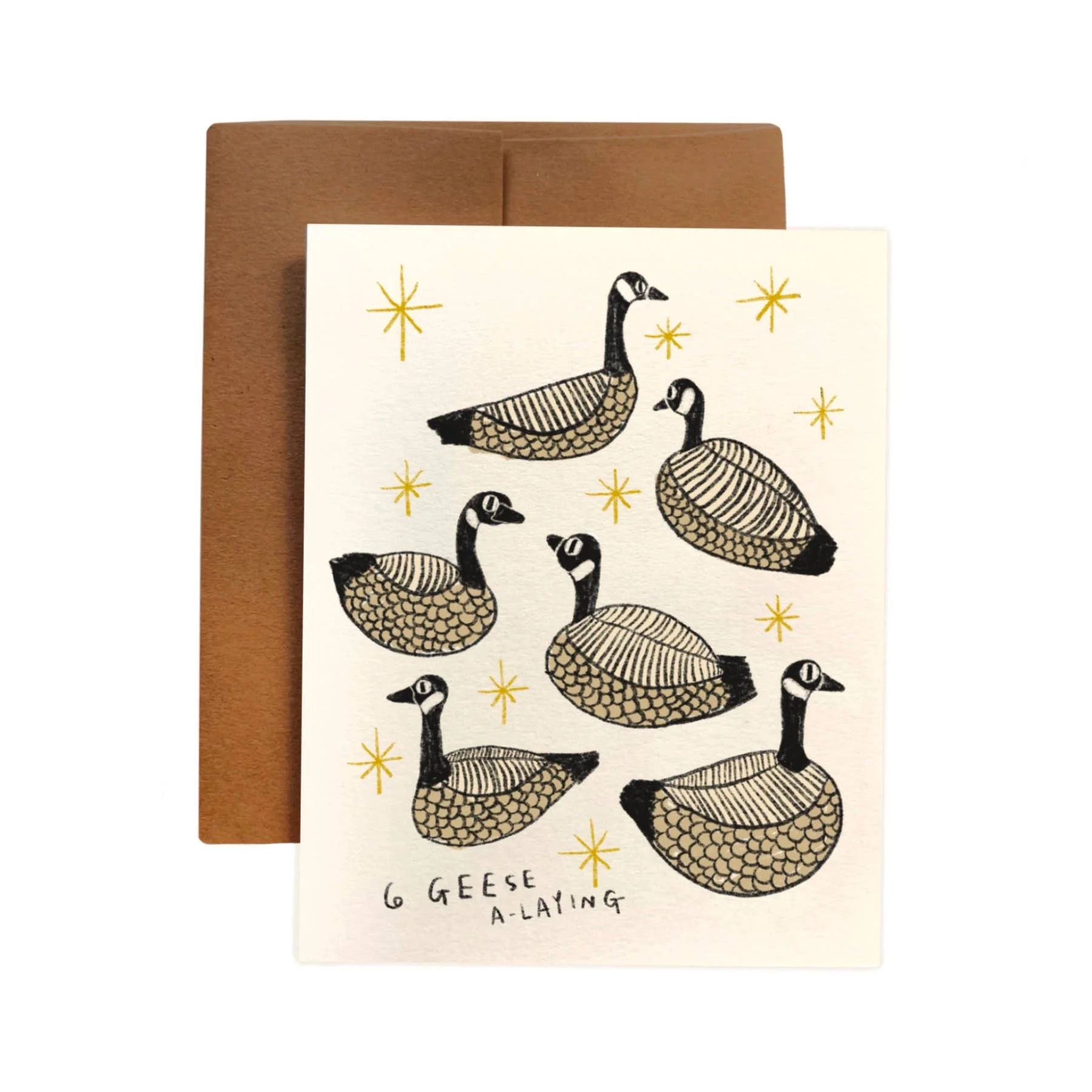 6 GEESE A - LAYING Holiday Greeting Card - Image 3