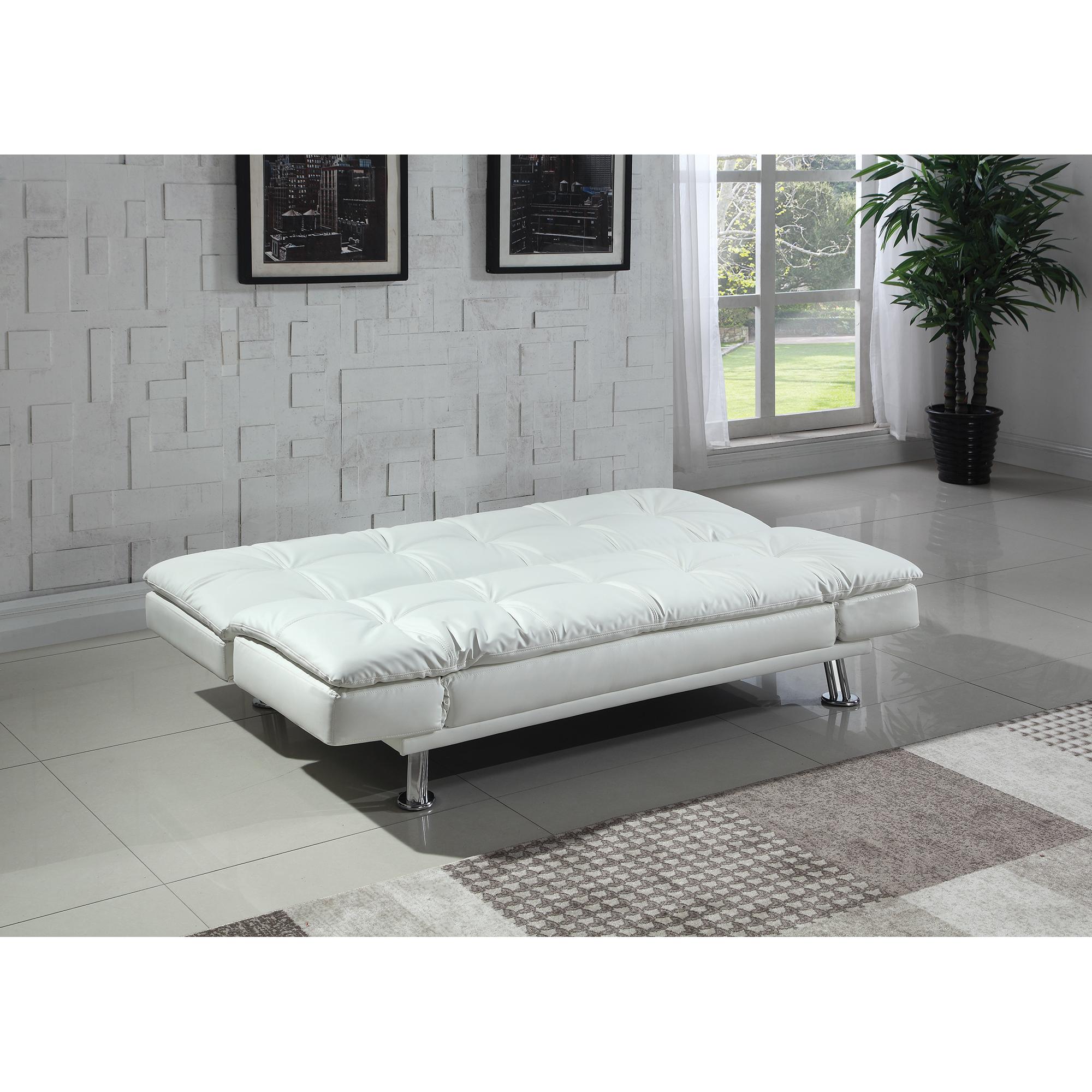 Coaster Furniture Dilleston 300291 Upholstered Tufted Convertible Sofa Bed - White - Image 2